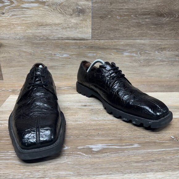 Sergio Brut II Crocodile Black Leather Oxford Shoe Men's Size 11 - Picture 6 of 7